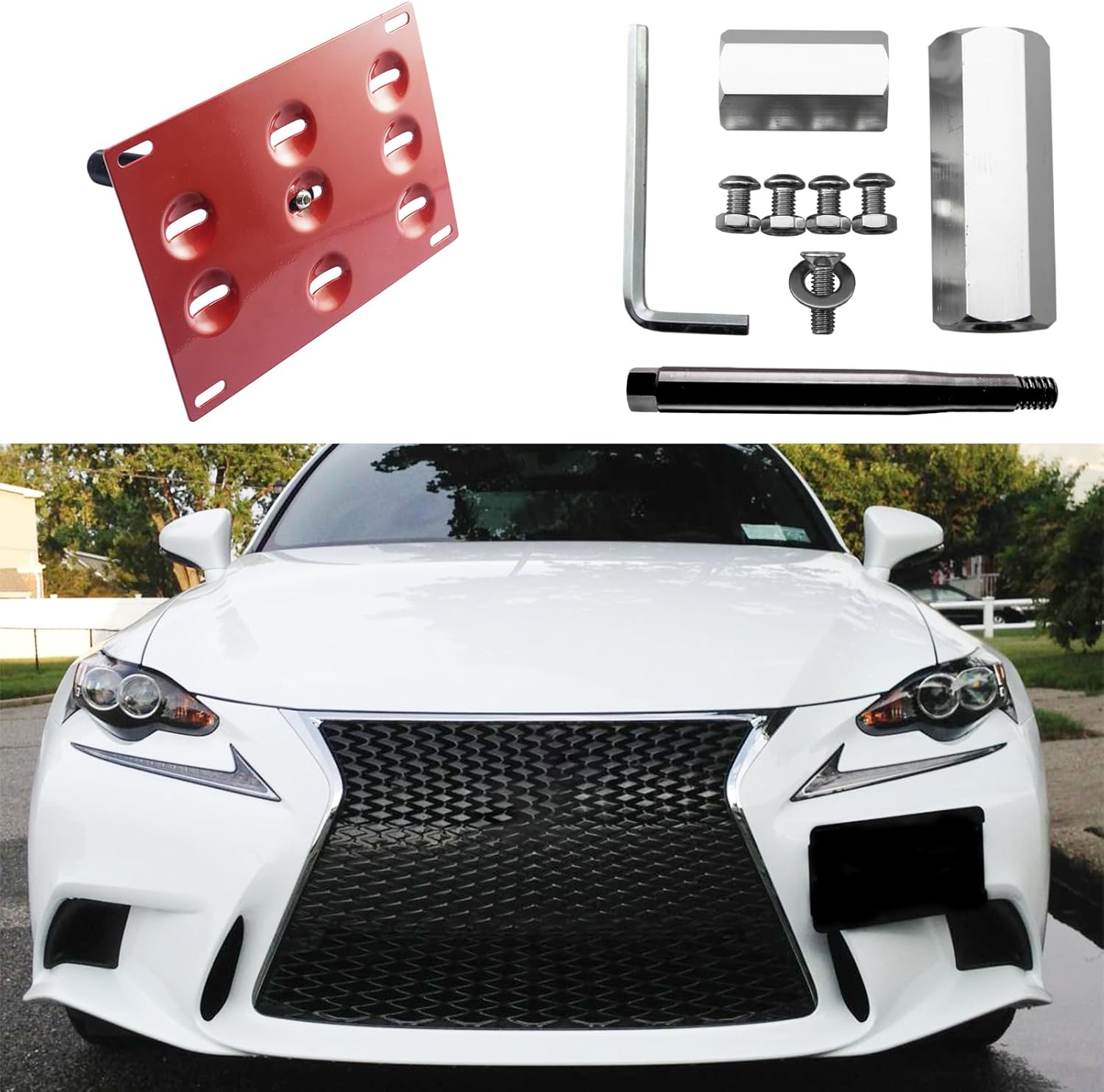 Bumper Tow Hook License Plate Mount Bracket For Lexus IS 06-20/excl F Sport Bump - Foto 4