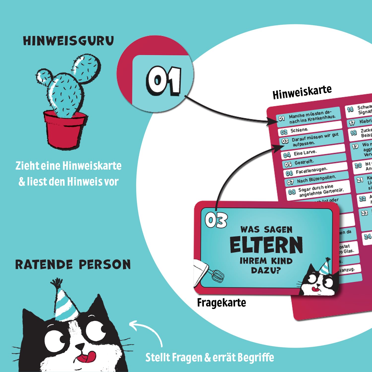Moses. was passiert, wenn ich dran lecke? - Absurdes Party-Ratespiel mit verrückten & lustigen Fragen, kommunikatives Kartenspiel für 3-8 Spieler ab 14 Jahren - 3