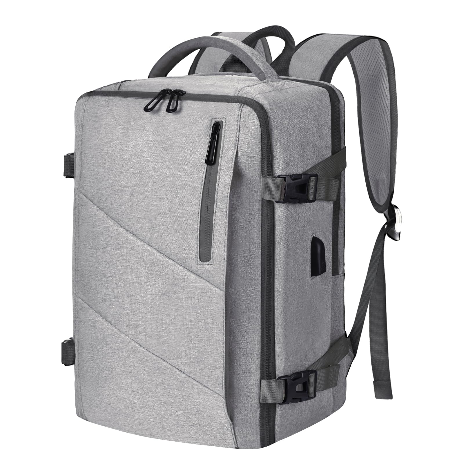 Leyrica Zaino da Viaggio per Ryanair/Wizzair 40x20x25 Bagaglio a Mano Unisex Borse da Cabina Zaino per Laptop 15 pollici Daypack Casual Zaino Università Zaino (Grigio Chiaro)