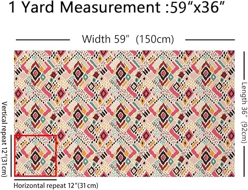 Miniatura 2 de The Yard - Tela con patrón geométrico africano mexicano, tela impermeable de arte abstracto étnico tribal para exteriores, tela de decoración