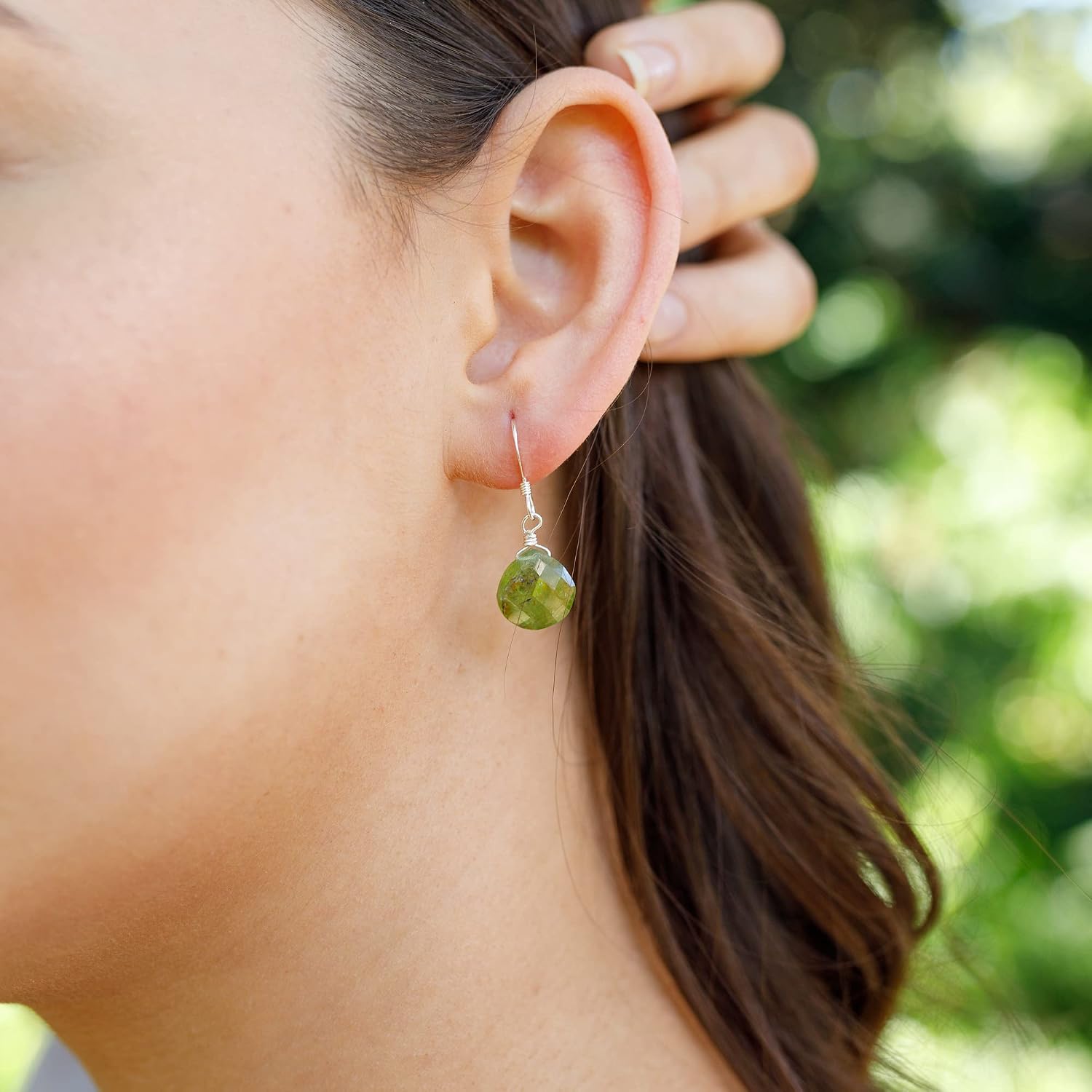 Peridot Teardrop Earrings in Sterling Silver