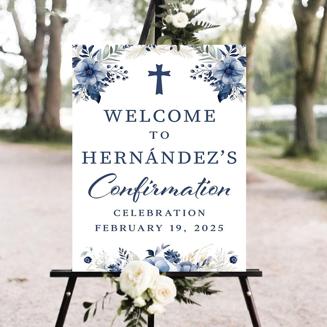 Personalized Confirmation Yard Sign, 12" x 24", Plastic, Custom, Pole Mount, Welcome to Hernandez's Confirmation