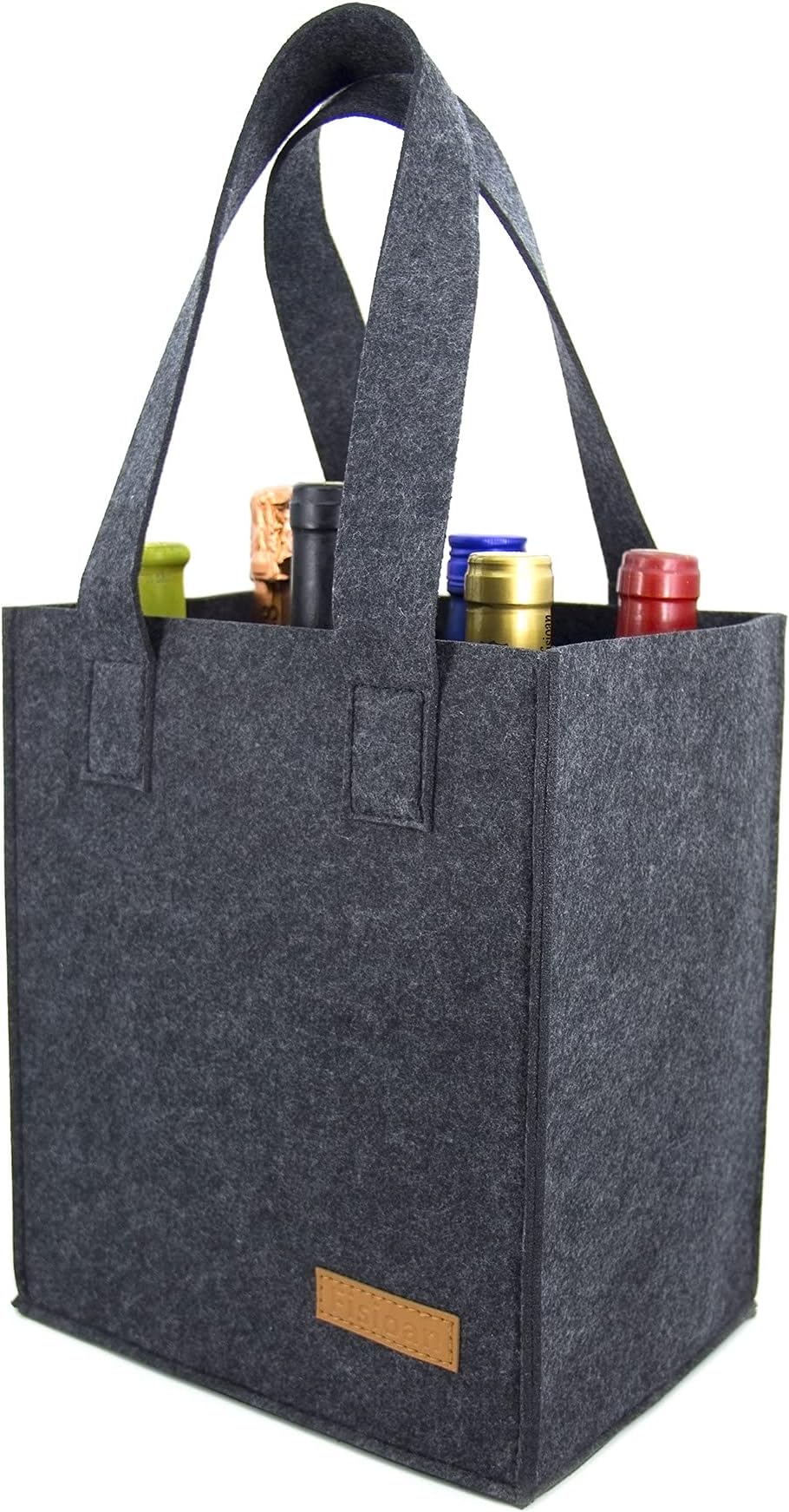 Fisioan 6 Bottle Wine Carrier Tote Reusable Grocery Bags for Travel, Camping and Picnic, Perfect Wine Lover Gift