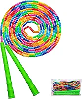 Corda de pular dupla holandesa longa 4,5 m, 1 pacote/2 pacotes, corda de pular DIY com contas macias ajustáveis para crianças e adultos, longo o suficiente para 5-6 jumpers