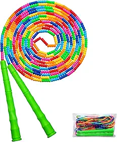 Corda de pular dupla holandesa longa 4,5 m, 1 pacote/2 pacotes, corda de pular DIY com contas macias ajustáveis para crianças e adultos, longo o suficiente para 5-6 jumpers