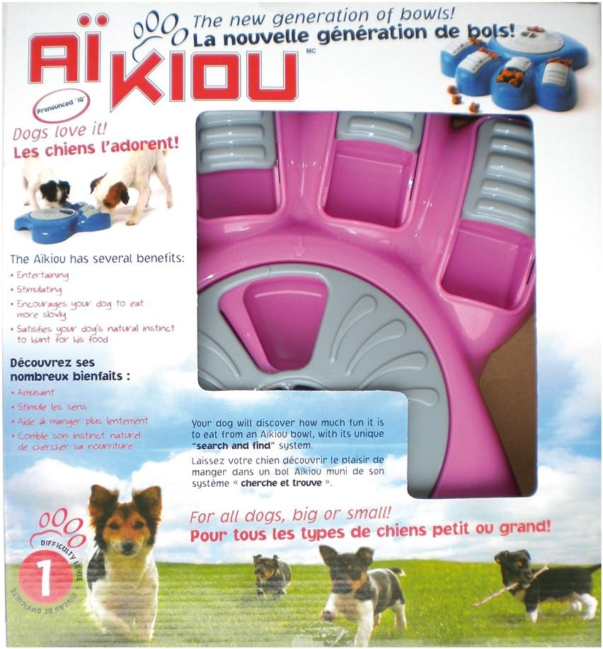 Aikiou Interactive Dog Bowl, Pink