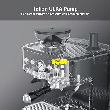 Espresso Machines With Grinder, Professional Automatic Espresso Maker With Milk Frother for Cappuccino Latte, Macchiato, 85oz Removable Water Tank, Stainless Steel