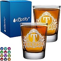 Vista 79 de Vasos de chupito personalizados elaborados con nombre de círculo de 2 onzas, parte inferior negra con texto personalizado para regalos, bodas