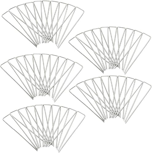 Miniatura 6 de Squirrel Products Estacas de jardín en forma de U, grapas de jardinería de 6 pulgadas, estacas de calibre 11 para tela de paisajismo, 0.114 in, 5.9