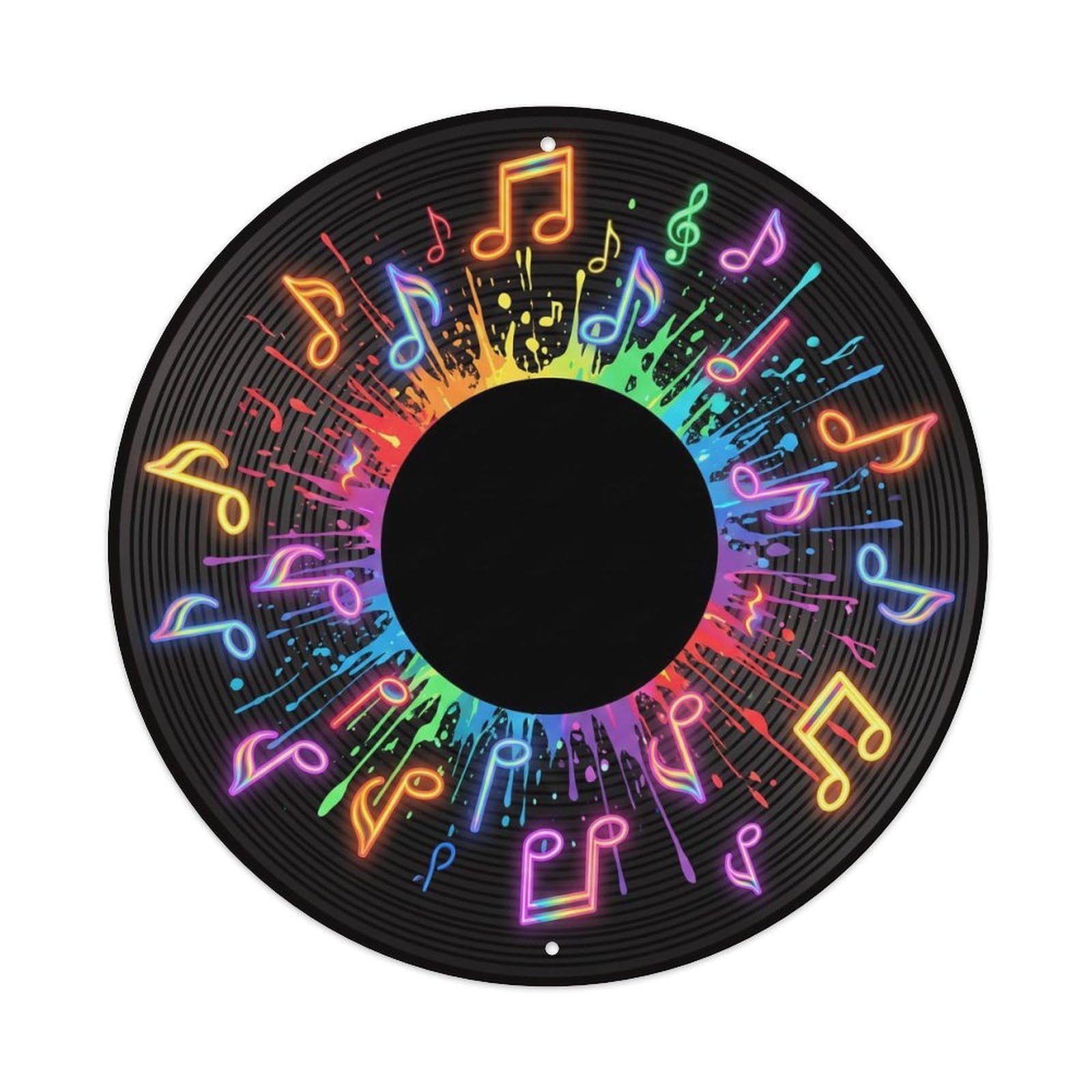 Colorful Music Vinyl Records Scatter Color Spray Metal Tin Sign