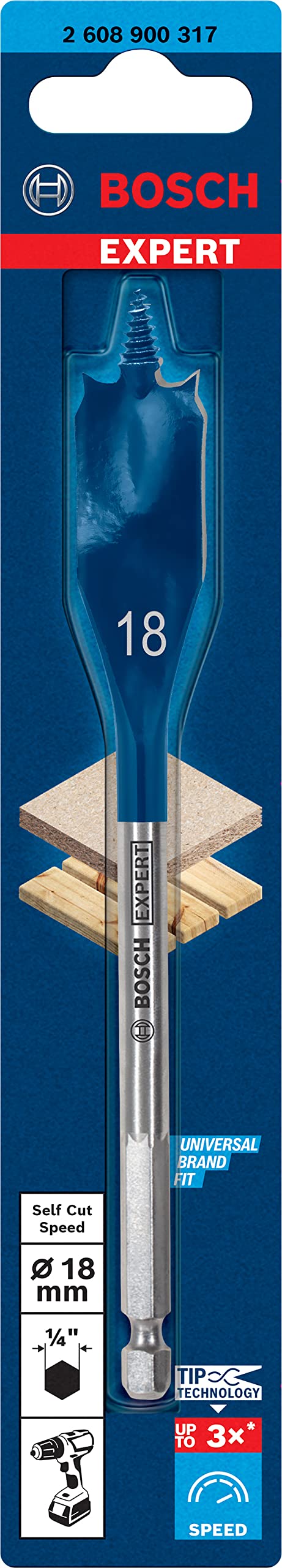 Bosch Professional Matkap Ve Kırıcı Delici Uçları, Ahşap Matkap, Gri, 1 Adet