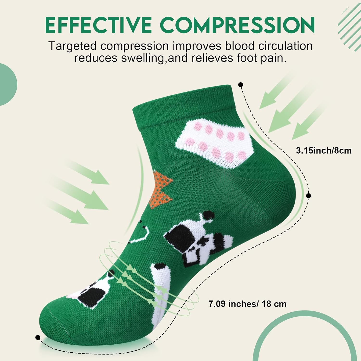 12 Pairs Nurses Compression Socks for Women Men Circulation 15-20 Mmhg Ankle Compression Socks Funny Nursing Week Gifts for Medical Assistant Doctors Outdoor Sport Supply - Image 3