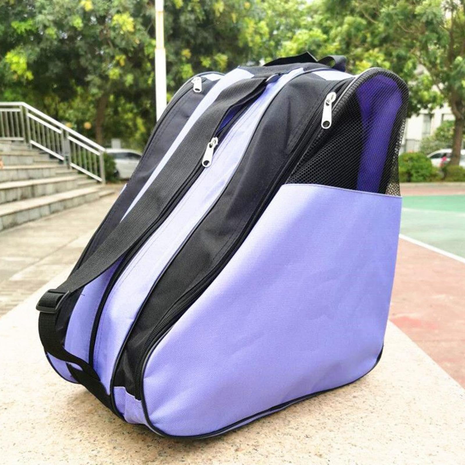perfk Borsa Pattini Rotelle Bambina in Tessuto Oxford, Borsa per Il Trasporto Di Scarpe Da Pattinaggio Con Maniglia E Tracolla Regolabile, Un Design a Tre Strati
