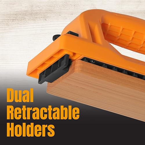 Miniatura 2 de POWERTEC Bloque de empuje con agarre con soporte retráctil, almohadilla antideslizante y mango desplazado para mejorar el control. Ideal para