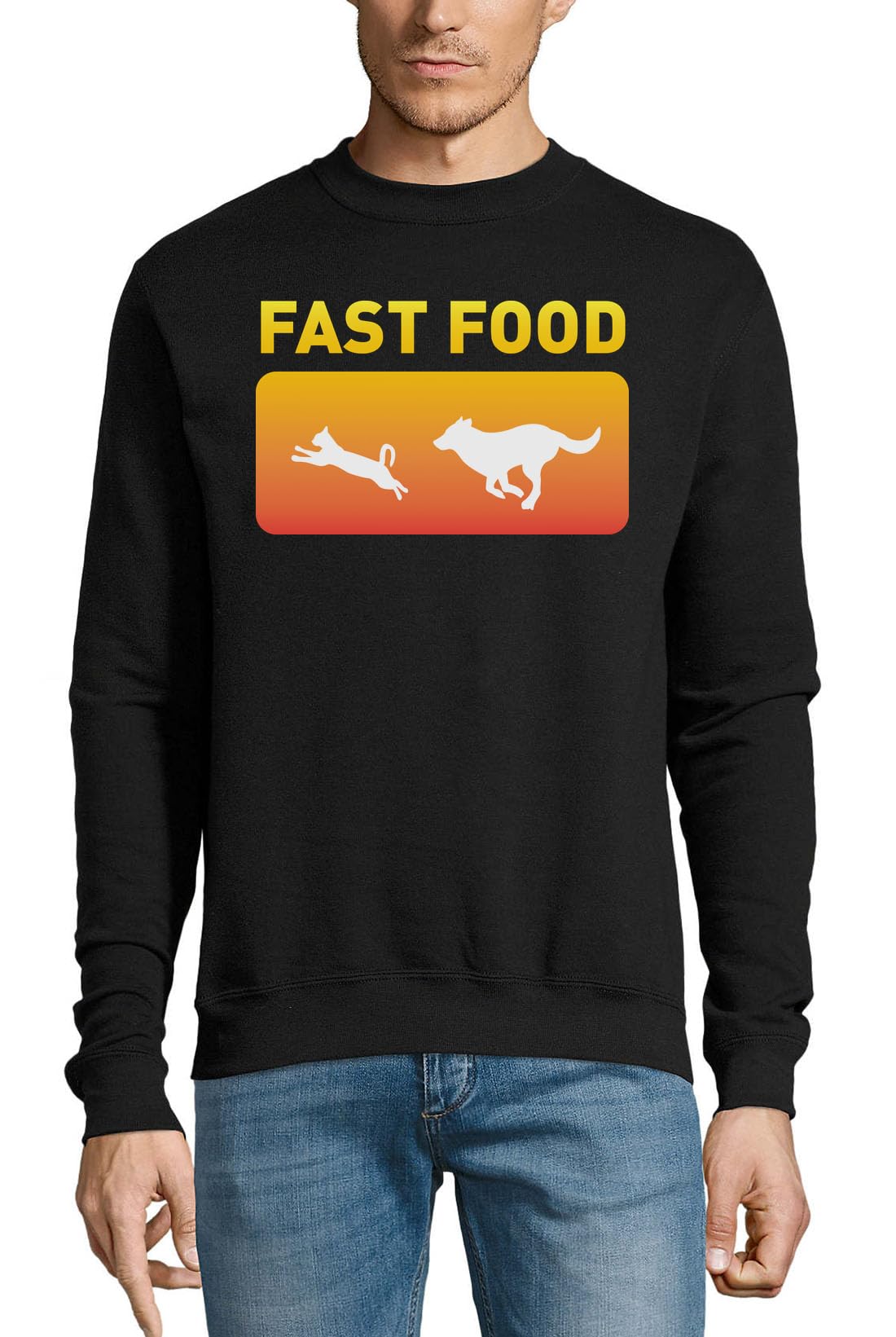 Pull coton noir humour chat et chien : finis les vêtements tristes - 3