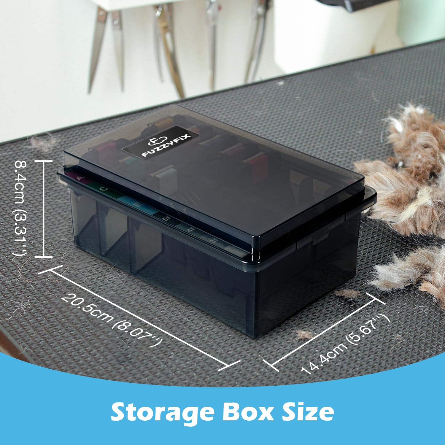 Professional Animal Stainless Steel Attachment Guide Comb Set with Storage Box for A5 Detachable #10, #15, #30 Blade Dog Clippers, Compatible with most Pets, Dogs, Cats, Horses Clippers