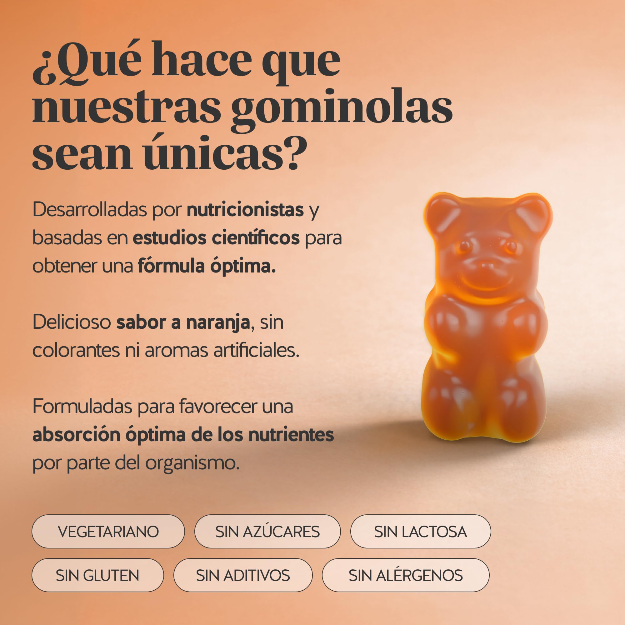 One Bear A Day Immune Vitamin Gominolas – Vitamina D, E, C, Vitamina B6, B12, Niacina, Biotina, Extracto de Própolis – 90 Unidades (3 meses) – Vegetariano, Sin Azúcares, Bears with Benefits