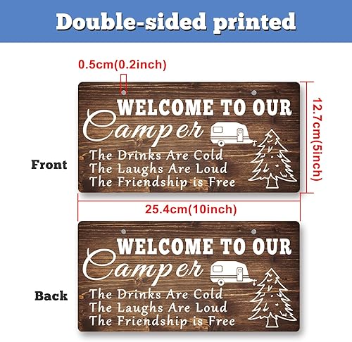 Miniatura 2 de Letrero de bienvenida a nuestro cámper, placa colgante de camping para caravana, exterior, interior, cámper, regalo para mujeres, campistas, patio,