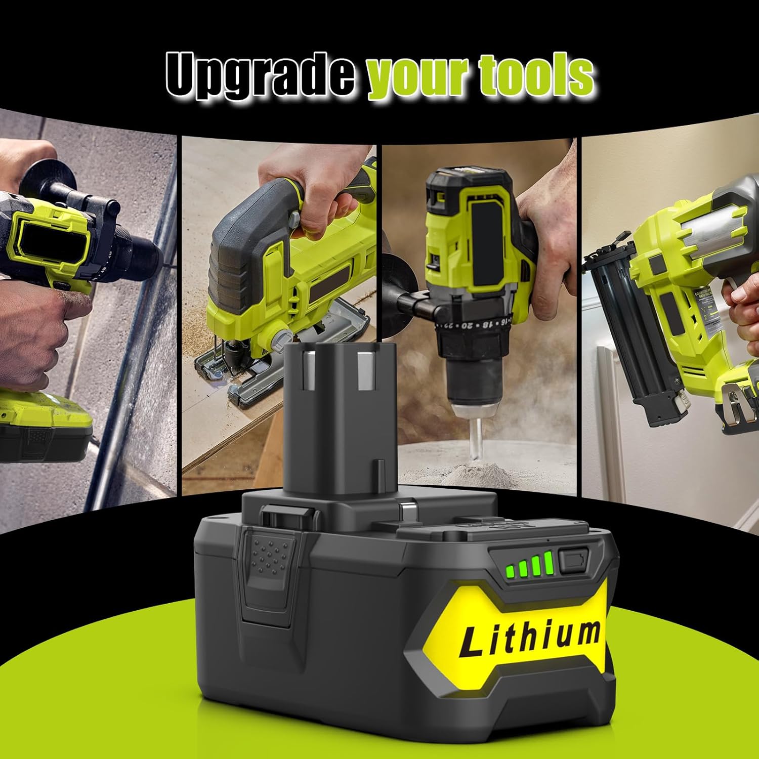 2Pack Upgraded 8000mAh P108 Replacement for Ryobi 18V Battery P102 P103 P104 P107 P108 P109, High Capacity Li-ION Battery Compatible with Ryobi 18V ONE+ System Cordless Tools