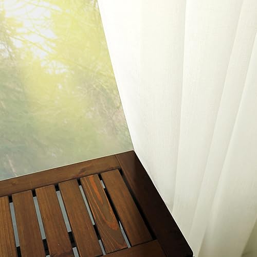Miniatura 4 de KOUFALL Cortinas cortas con aspecto de lino marfil, 30 x 36 pulgadas de largo