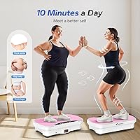 Vista 4 de MERACH Vibration Plate Exercise Machine, Vibration Plate for Lymphatic Drainage Weight Loss, Vibrating Plate Exercise Machine with Bluetooth and LED