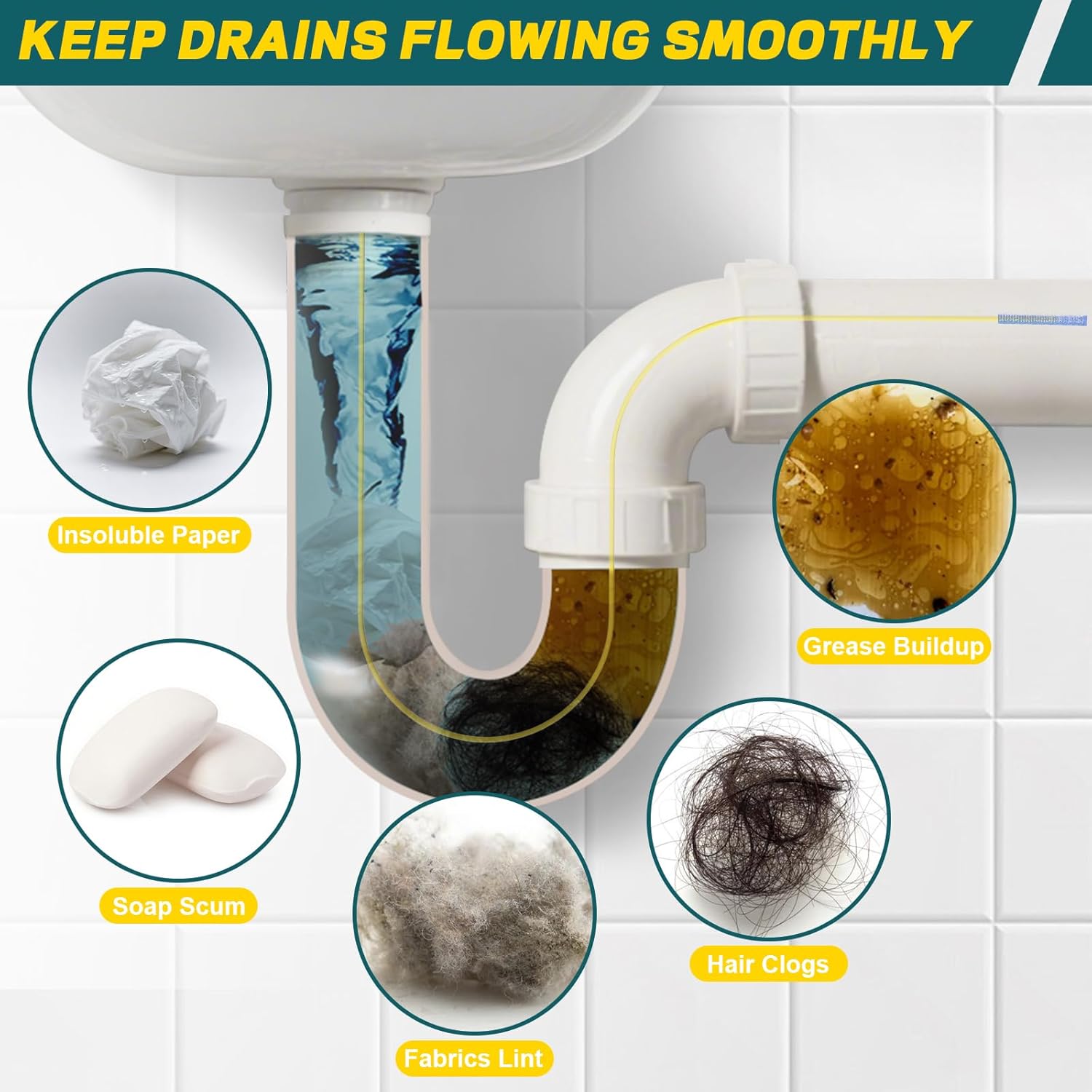 EastLink 50-Inch Drain Snake Hair Drain Clog Remover, Anti-Break Steel Sink Snake Drain Hair Removal Tool with Nylon Layer, Flexible Shower Snake for Unclogging Bathtub Drain & Bathroom Sink, 3 Pack - Image 7