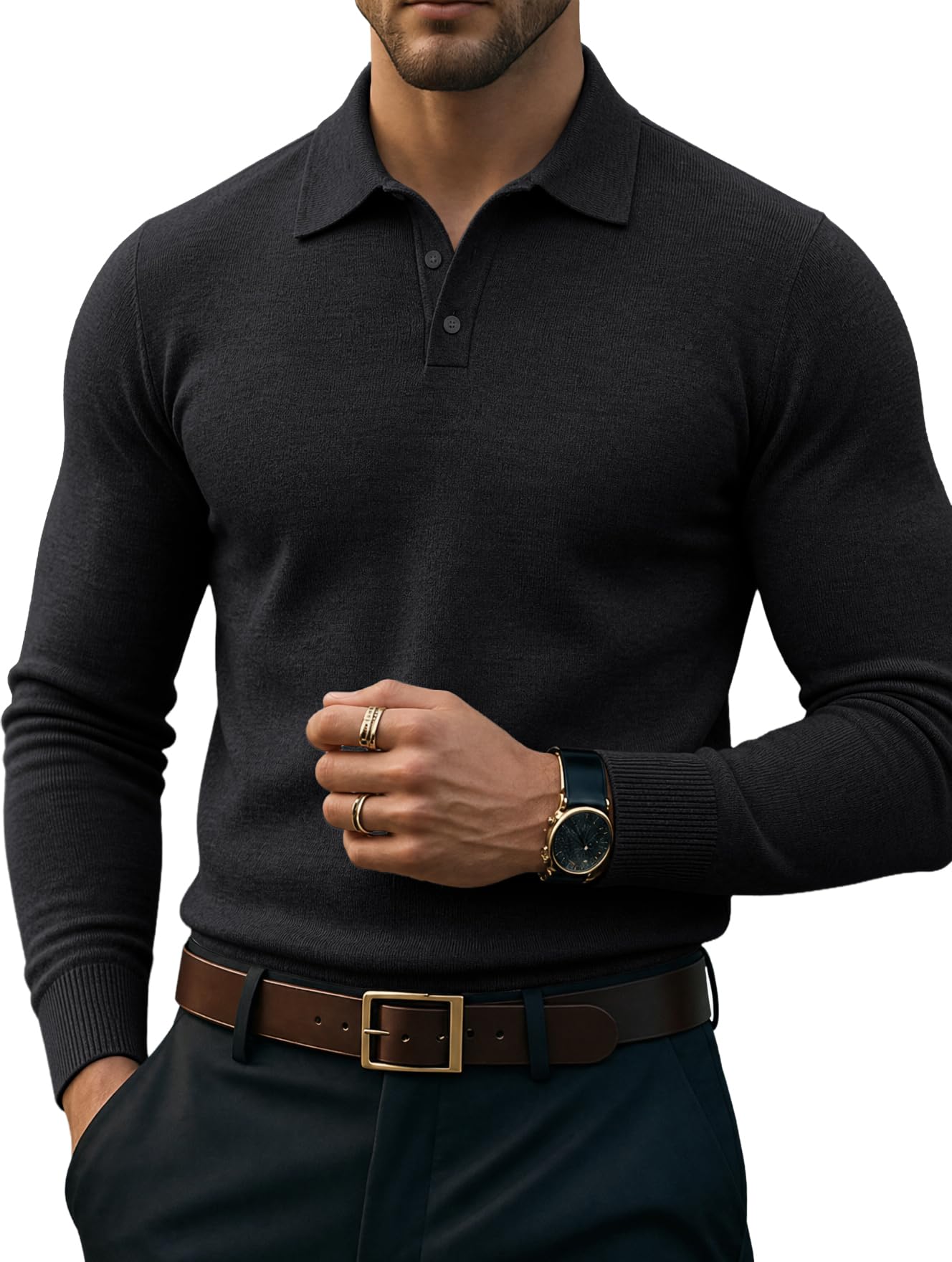 Sailwind Knit Polo Sweaters Long Sleeve Classic Golf Shirts