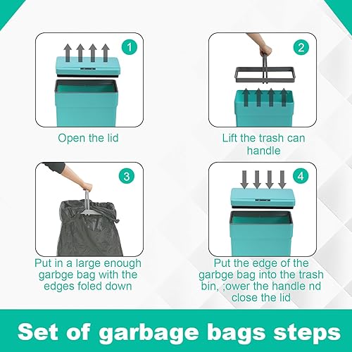 Miniatura 5 de Papelera de plástico para basura gran capacidad de 13galones automática sin tacto con tapa para cocina dormitorio baño hogar oficina de 50 litros