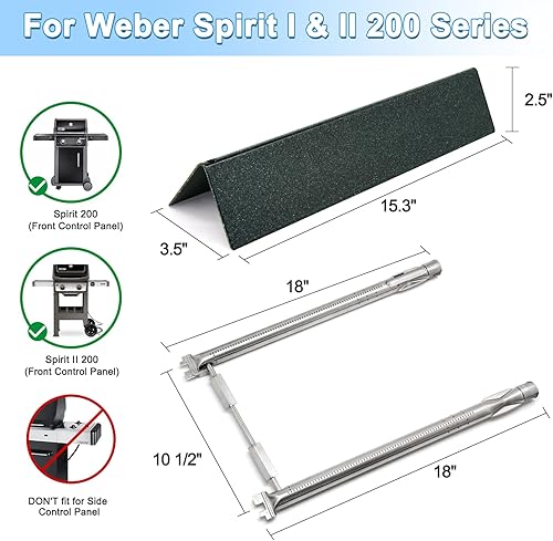 Miniatura 2 de Para Weber Spirit I y GS4 Spirit II 200 Series, E210, E220, S210, S220 con control frontal, 7635 barras aromatizantes de 15.3 pulgadas y 69785