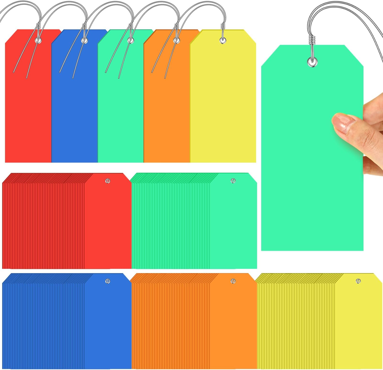 100 Pieces 2x4 inch 10mil Green Plastic Shipping Tags with