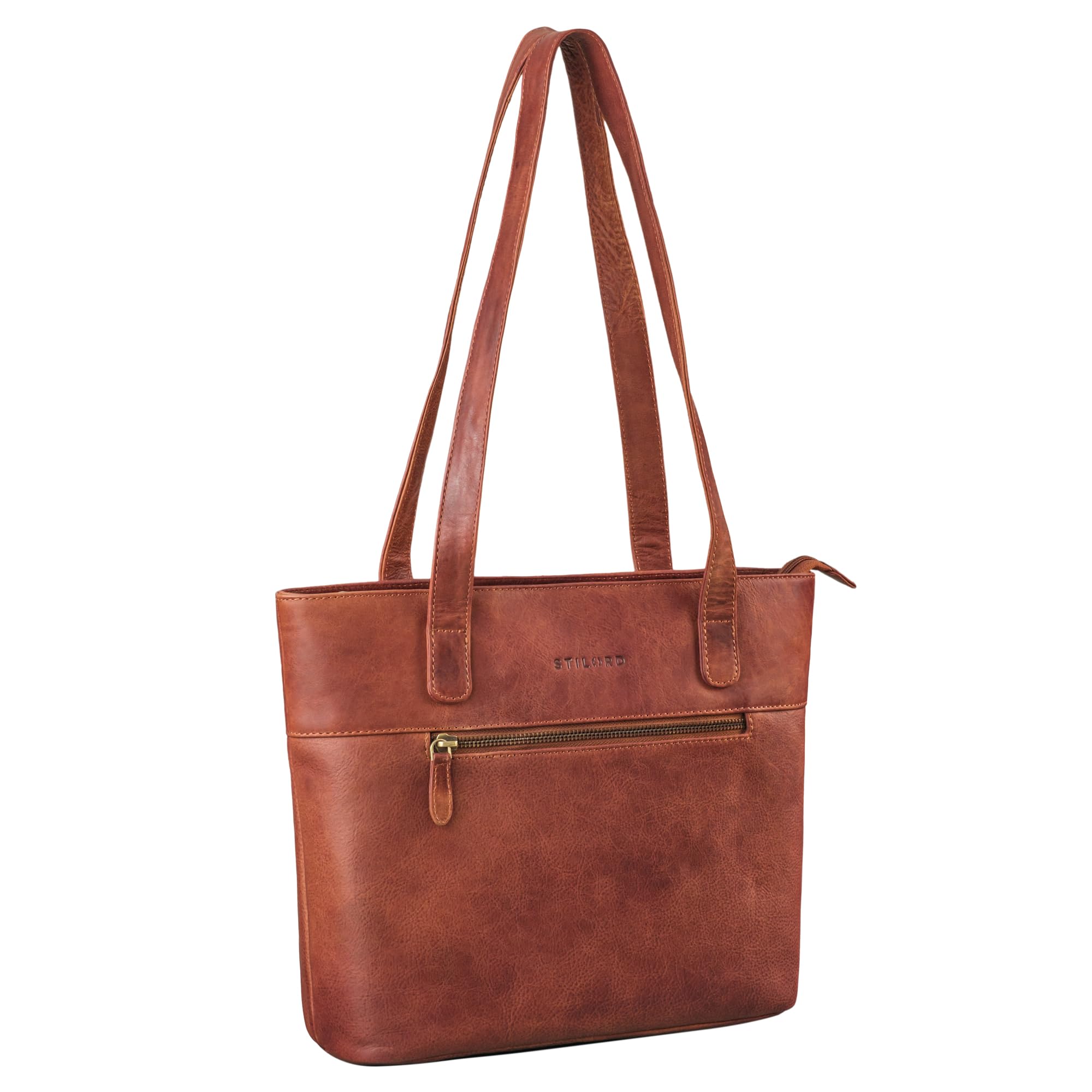 STILORD "Aveline Bolso de Mano Vintage Bolso Shopper Cuero Mujer Tote Bag Bolso Bandolera Mujer 13,3 Pulgadas Bolso Elegante para Trabajo Ocio y Compras Color:negro