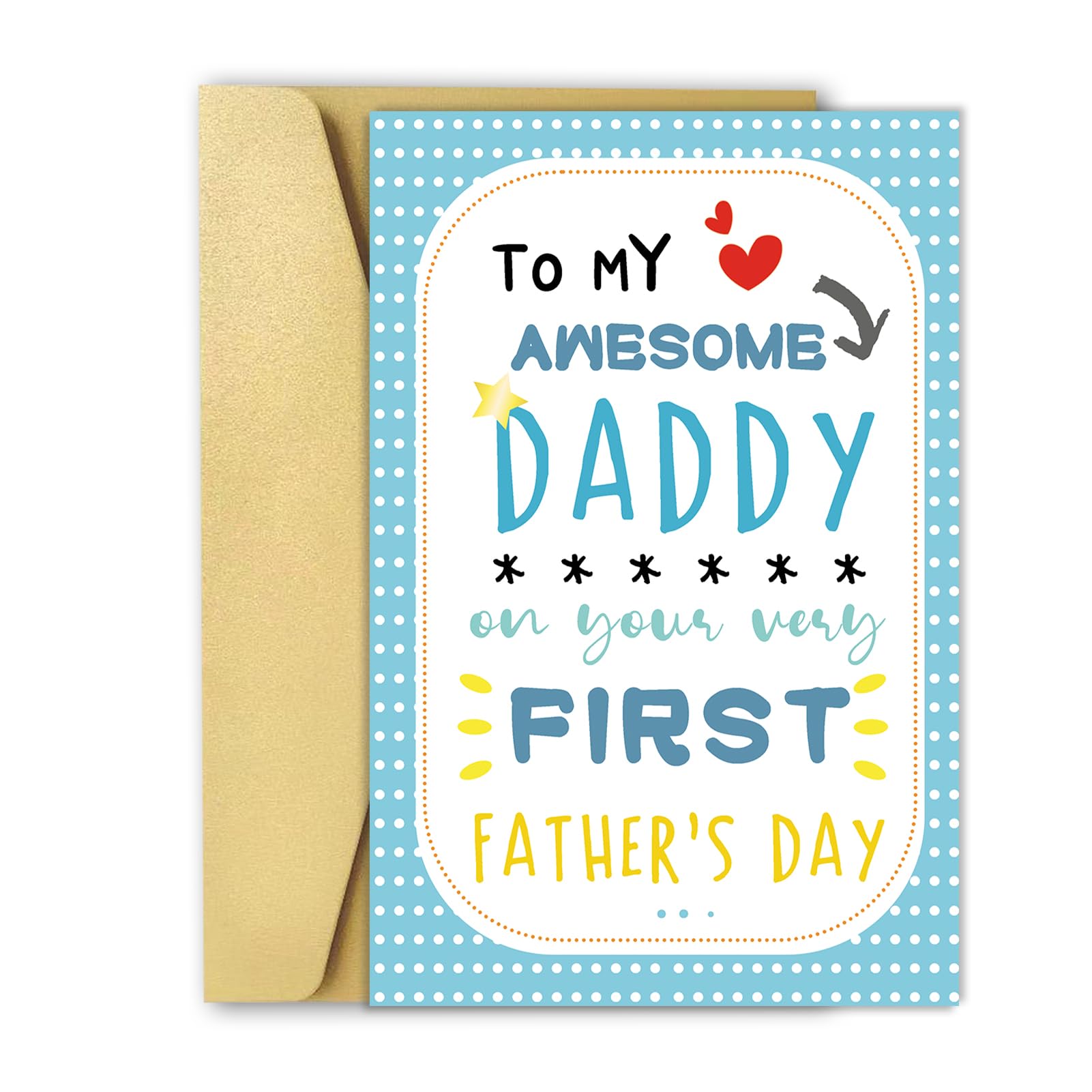 OJsensai First Fathers Day Card, Happy Fathers Day for New Dad, 1st Fathers Day Gift from Baby Girl Boy
