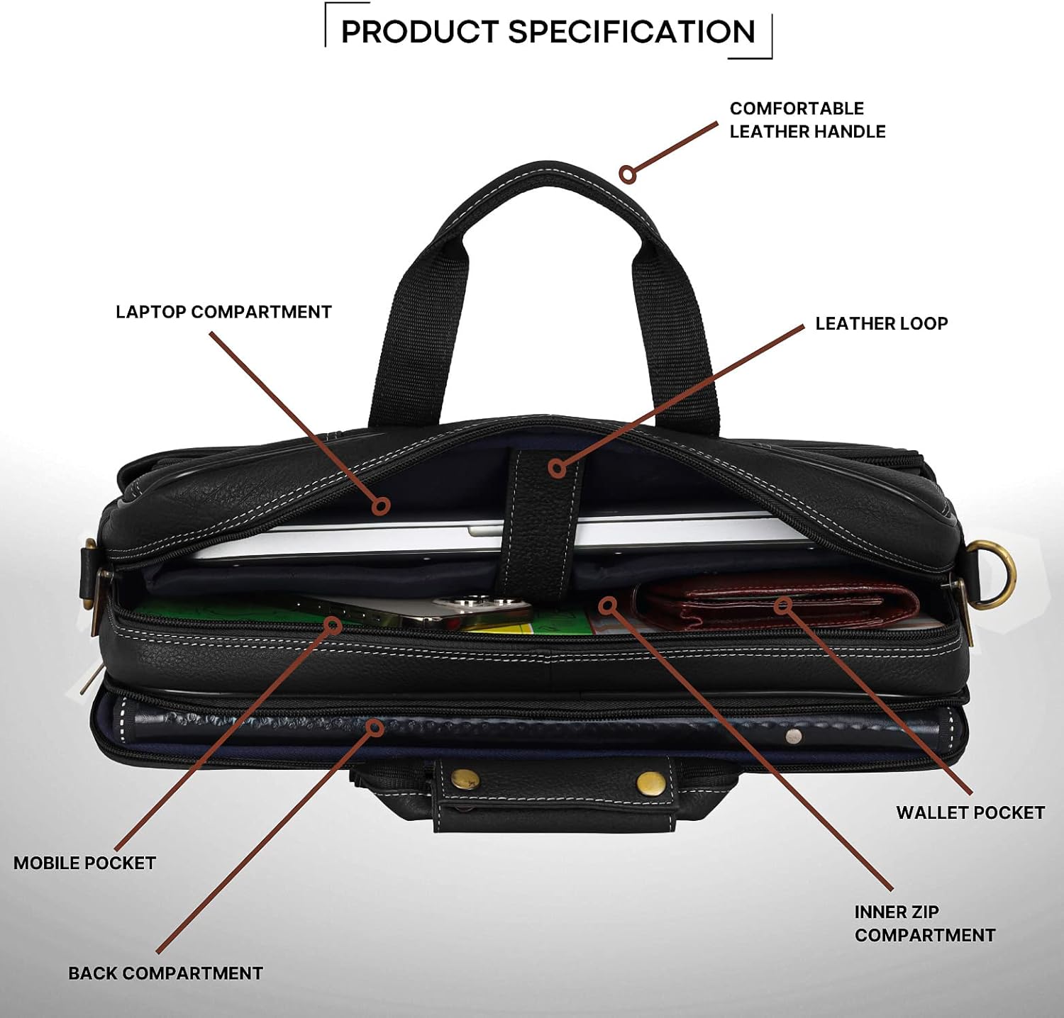 WILDHORN India Leather 16 inches Messenger Bag (MB584)
