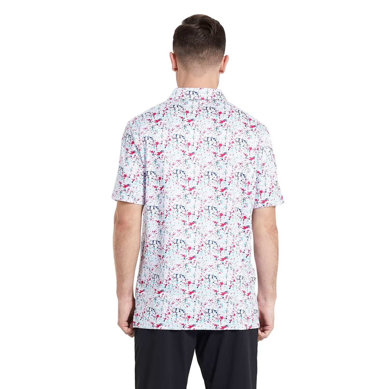 Camisas de golf de manga corta para hombre, absorben la humedad, ajuste seco, estampadas, atléticas, informales, para hombre