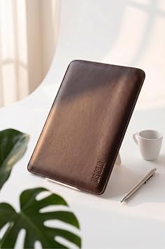 Minimalist 16 İnç Laptop Kılıfı, Vegan Deri, Su İtici Özellikli, Bilgisayar Notebook Laptop Çantası (Acı Kahve, 16 İnç)