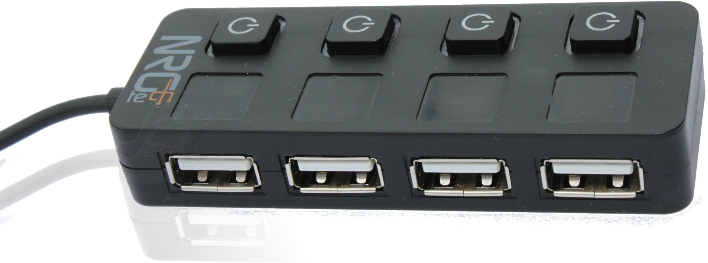 NRG Tech 4 Port USB 2.0 HUB with LED Power Switches