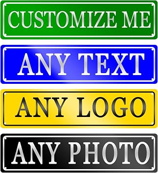 Custom Street Signs - Custom Signs Outdoor Metal Sign Customized Road Sign Personalized Street Sign With Name Text Logo Photo For Office Business Workplace Home Bar Indoor Outdoor Use 4x16in
