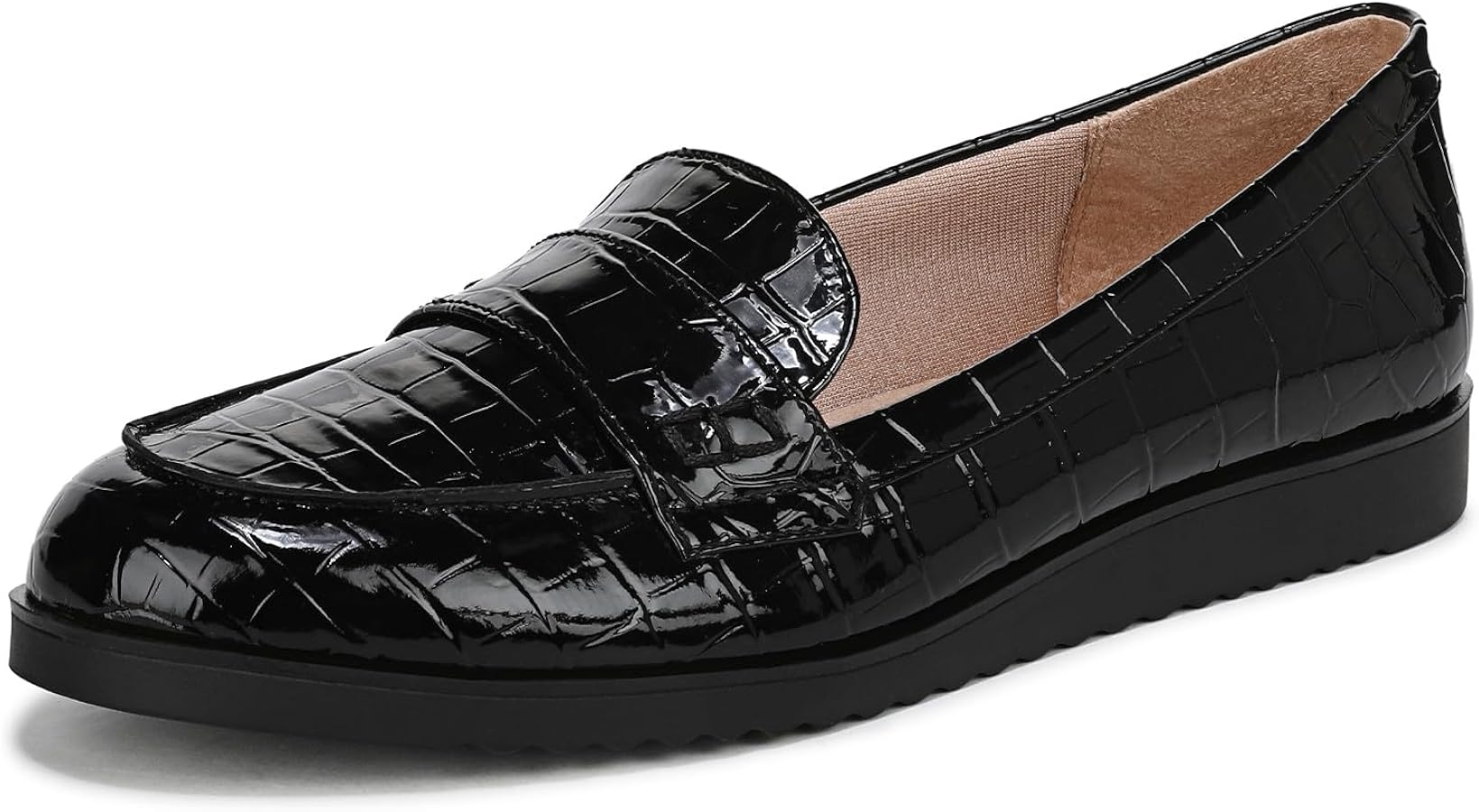 Amazon.com | LifeStride Womens Zee Loafer Black Croc 5 M | Loafers