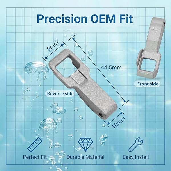 Gancio per Porta Lavatrice con Blocco in Acciaio Inossidabile, Compatibile con Lavatrici a Carica Frontale LG (Rif. MFG63099101), 1 Pezzo, Colore Metallizzato - 2