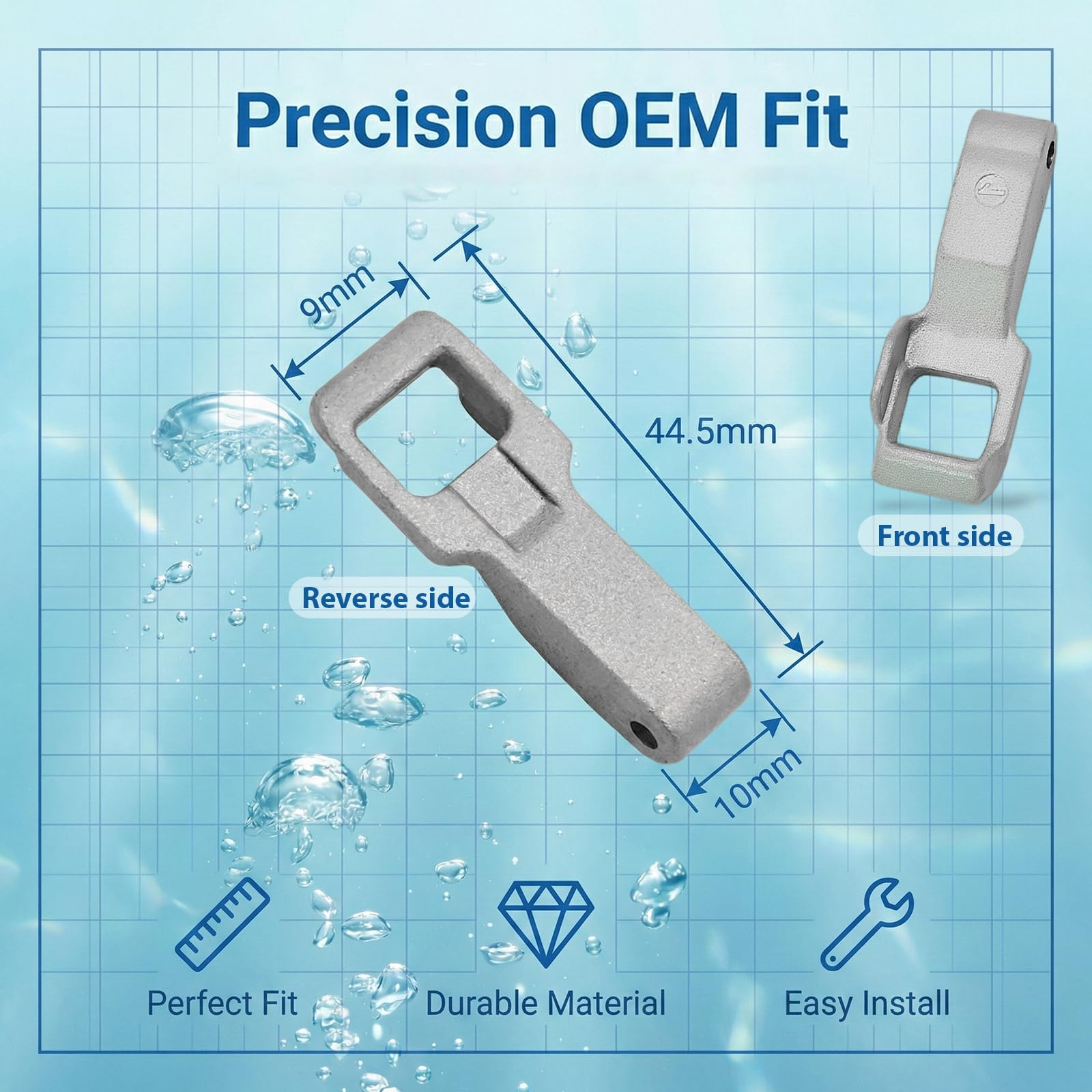 Gancio per Porta Lavatrice con Blocco in Acciaio Inossidabile, Compatibile con Lavatrici a Carica Frontale LG (Rif. MFG63099101), 1 Pezzo, Colore Metallizzato - 3