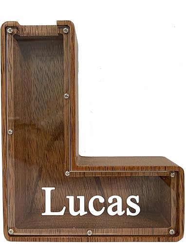 Vista 57 de Alcancía grande de madera personalizada para niños, alcancía con nombre personalizado, alcancía (nombre grabado láser) letras del alfabeto