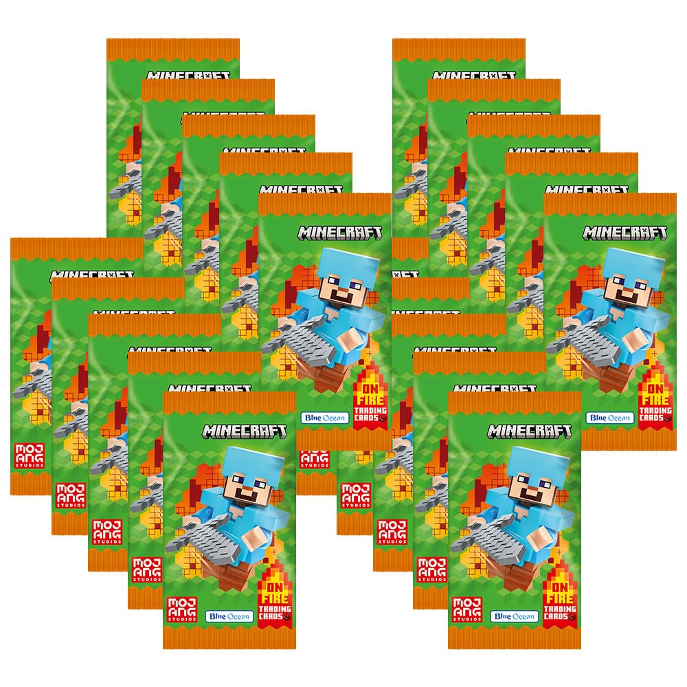 Bundle mit Minecraft Serie 3 Trading Cards - 1 Leere Sammelmappe + 20 Booster + Exklusive Collect-it Hüllen