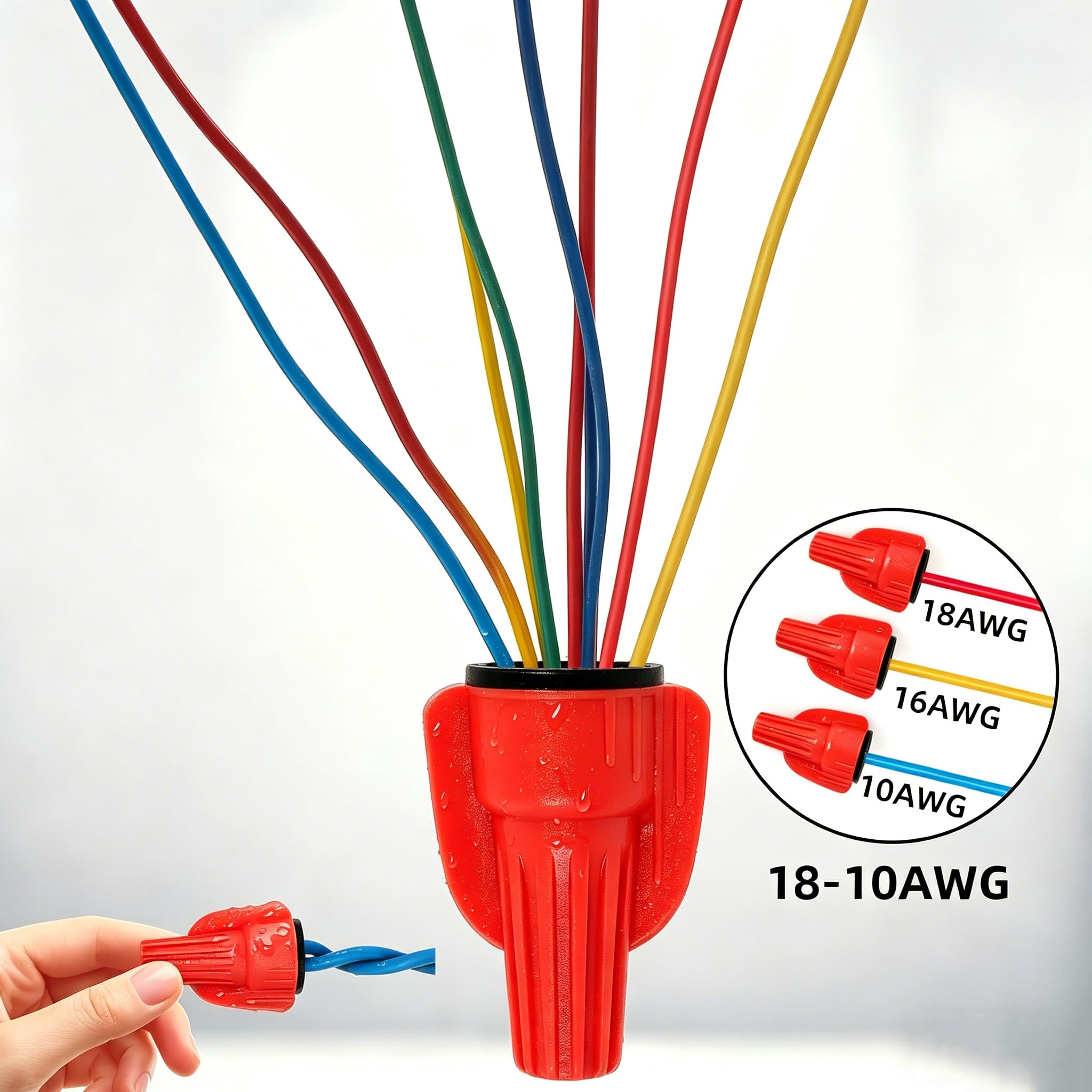 Lenporl IP68 wodoszczelne złącza W3 do przewodów elektrycznych wypełnionych silikonem ze sprężyną, certyfikat UL/CE/RoHS do 18-10 AWG, idealne do oświetlenia zewnętrznego, nawadniania