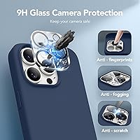 Vista 1495 de GONEZ Funda de silicona para iPhone 15 Pro Max, compatible con Magsafe, protector de cámara + protector de pantalla, forro de microfibra suave Negro