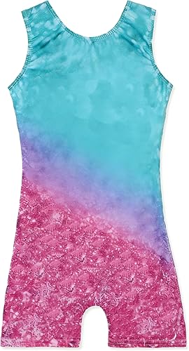 Girls Gymnastics Leotards With Shorts size 7 8 Kids Children Dance Leotard Outfi