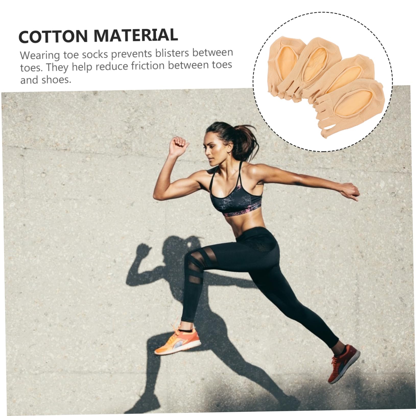 PRETYZOOM 2 Pairs Women's Compression Socks Lady Toe Socks Women Five Finger Socks Invisible Toe Socks Full Finger Socks Full Toe Socks Women Toe Socks Women Invisible Socks Five Toe Socks