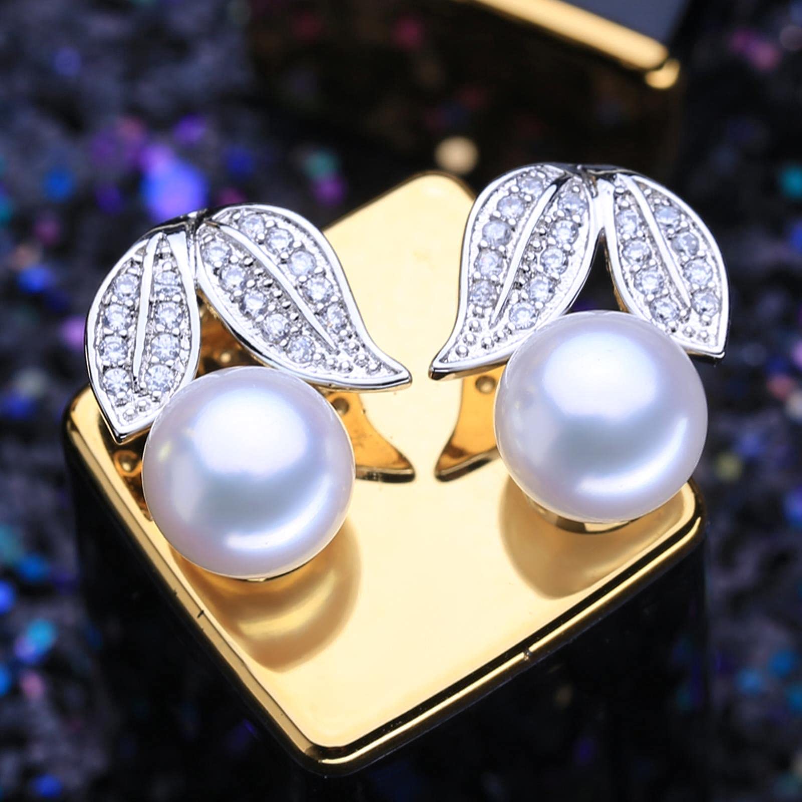 LOKILOKI Conjuntos De Joyas De Plata De Ley 925 Pendientes De Perla Natural Collar De Cadena con Colgante Bohemio Personalizado para Mujer Conjunto De Anillo