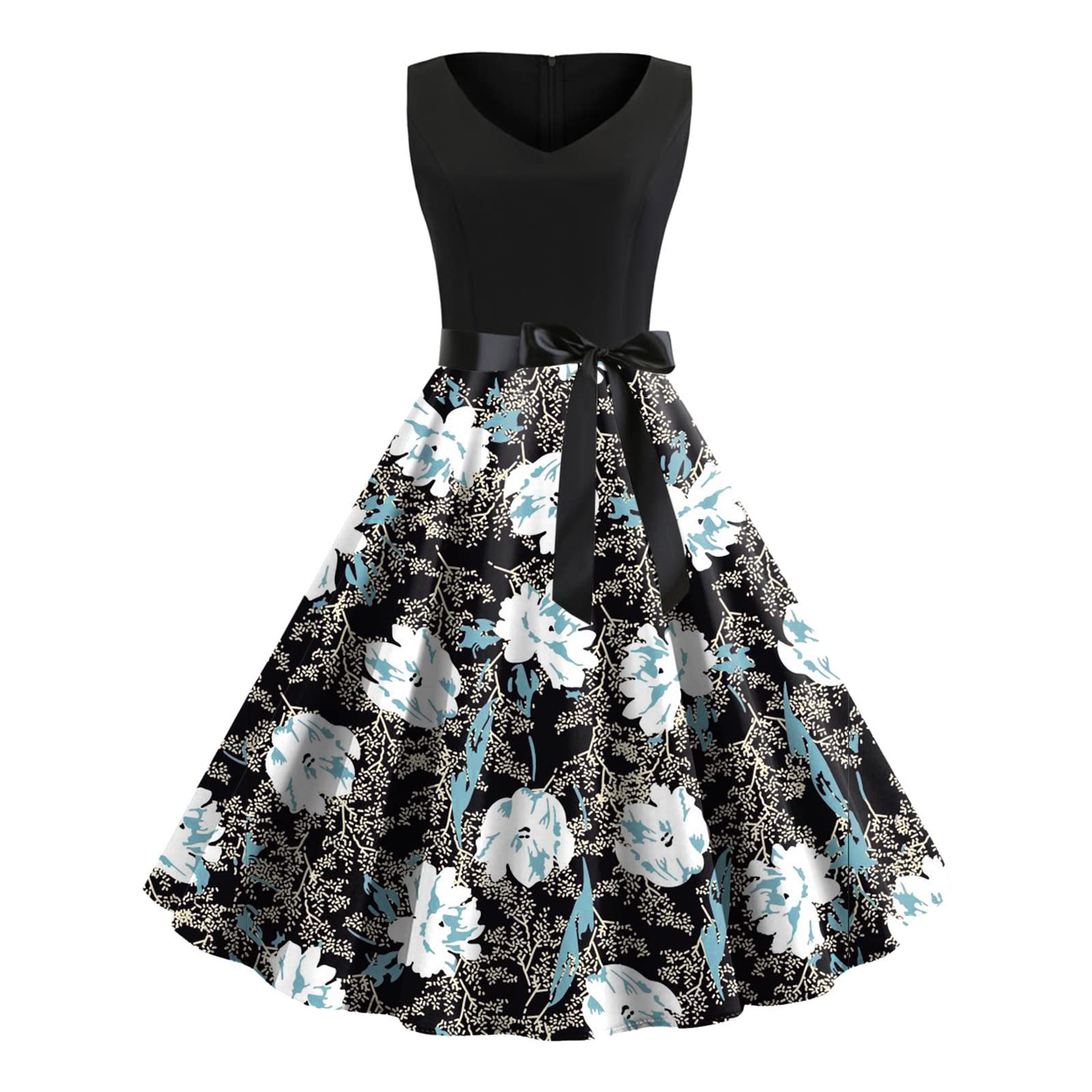 nananey] レディース ワンピース 1950年代 レトロドレス 花柄  