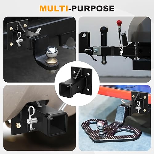 Miniatura 6 de DACK Soporte de pared de enganche, adaptador de tubo receptor atornillado, tubo de placa receptora de enganche de apertura de 2 pulgadas, receptor