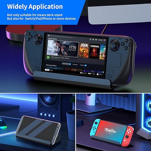 Miniatura 2 de ChampSun Stand Base for Steam Deck, Frosted Aluminum Alloy Playstand for Steam Deck, Anti-Slip Holder for Valve Steam Deck, Switch, and Mobile Phones